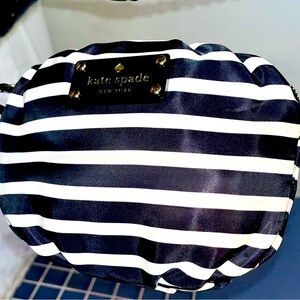 Kate Spade Black and Cream Striped Crossbody Bag